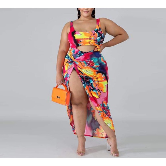 Plus Size Swimsuit One-piece Cover-Up Beach Wear - Picture 5 of 6